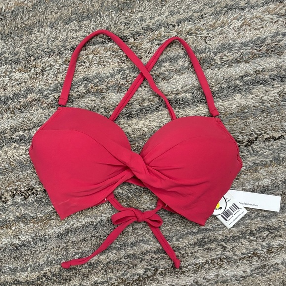 Robin Piccone Ava Pink Punch Bikini Top Sz Small NWT | Robin Piccone Bikini Top - Picture 3 of 14